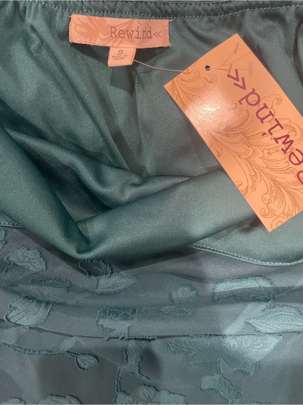 Rewind Jacquard Teal Satin-Look Dress